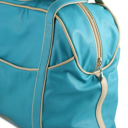 SMALL LAZY WEEKENDER <br /> turquoise & cream