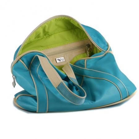 SMALL LAZY WEEKENDER <br /> turquoise & cream
