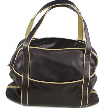 LARGE LAZY WEEKENDER<br>dark violet & bamboo