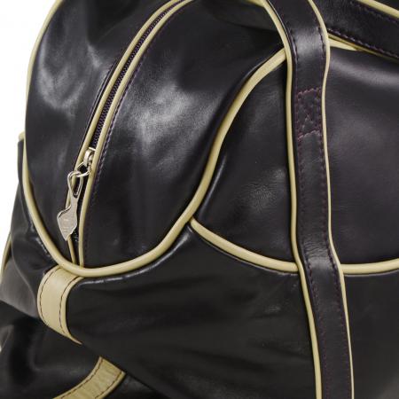 LARGE LAZY WEEKENDER<br>dark violet & bamboo
