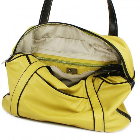 SMALL LAZY WEEKENDER <br> chartreuse & black