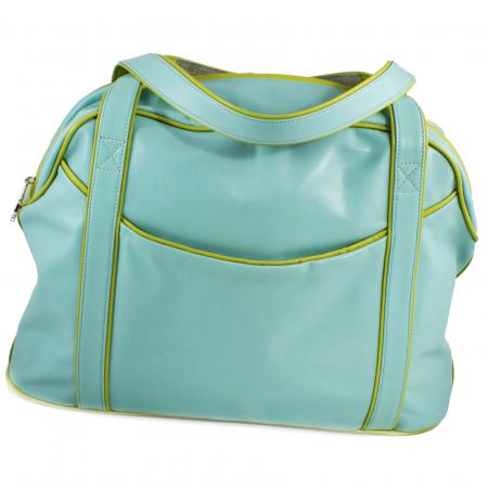 SMALL LAZY WEEKENDER <br> pale turquoise & apple green