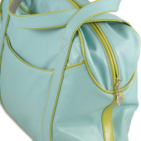SMALL LAZY WEEKENDER <br> pale turquoise & apple green