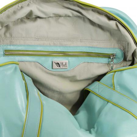 SMALL LAZY WEEKENDER <br> pale turquoise & apple green