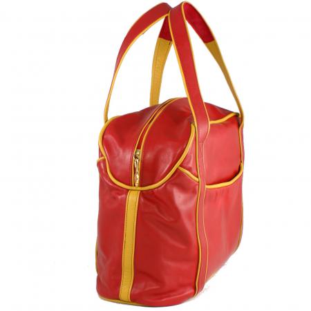 SMALL LAZY WEEKENDER <br> red & mustard