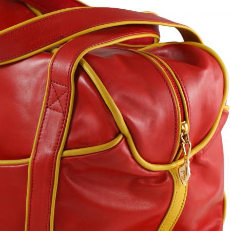 SMALL LAZY WEEKENDER <br> red & mustard