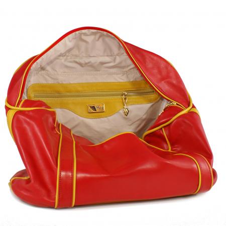 SMALL LAZY WEEKENDER <br> red & mustard