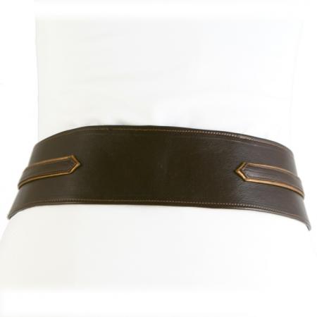 CURVE PERFECT WEST BELT<br />chocolate & bronze
