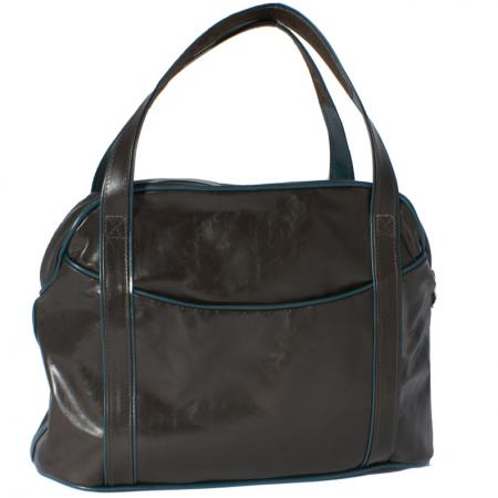 SMALL LAZY WEEKENDER <br />dark chocolate & teal