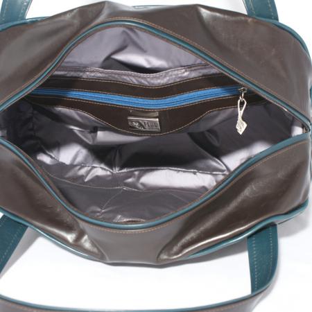 SMALL LAZY WEEKENDER <br />dark chocolate & teal