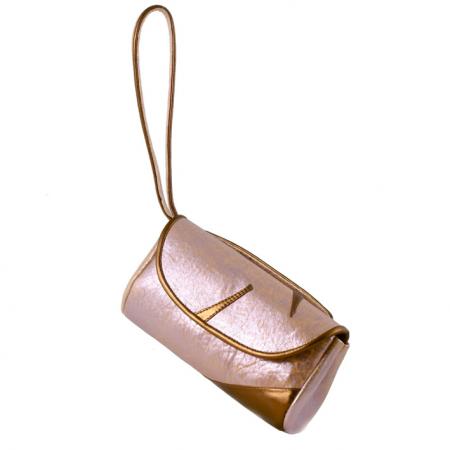 CLUTCH ZING <br />pink & bronze