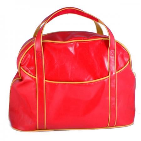 LARGE LAZY WEEKENDER<br>red & mustard