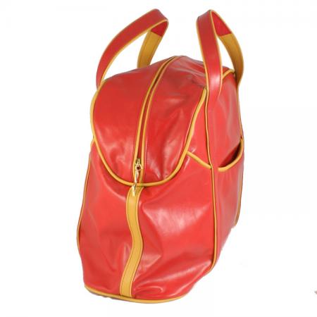 LARGE LAZY WEEKENDER<br>red & mustard