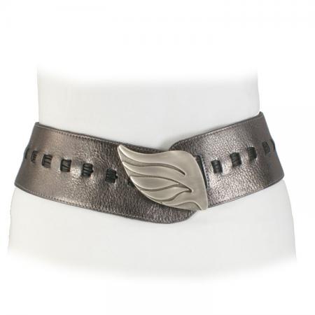 CURVE PERFECT RIBBON BELT <br />  anthracite & black