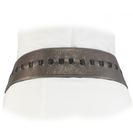 CURVE PERFECT RIBBON BELT <br />  anthracite & black