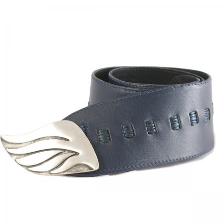 CURVE PERFECT RIBBON BELT <br /> navy & navy metallic