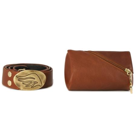 CONVERTIBLE HIP ZIP<br /> cognac & bronze