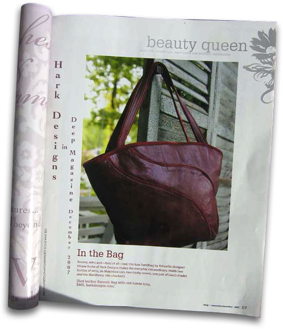 Deep Magazine featured a Hark Designs Swoosh bag