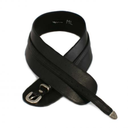 CURVE PERFECT WEST BELT <br > black & black patent shell w/ Italian buckle