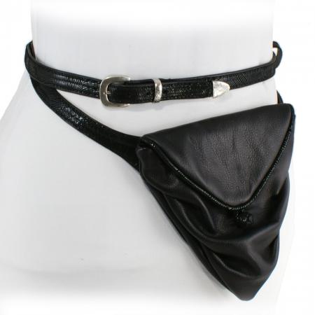 HIP HIP WRAPPER<br /> black & shell patent trim