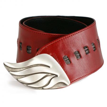 CURVE PERFECT RIBBON BELT <br /> red & anthracite