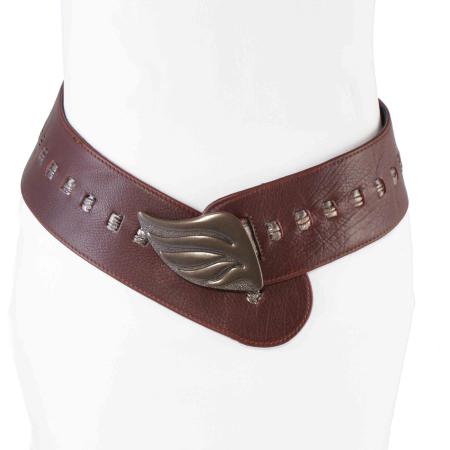 CURVE PERFECT RIBBON BELT <br >  mahogany & anthracite