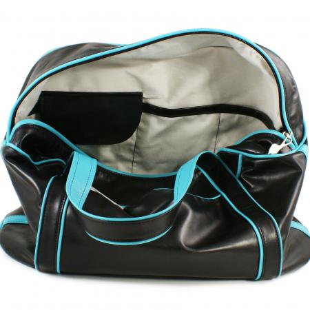SMALL LAZY WEEKENDER <br> black & turquoise