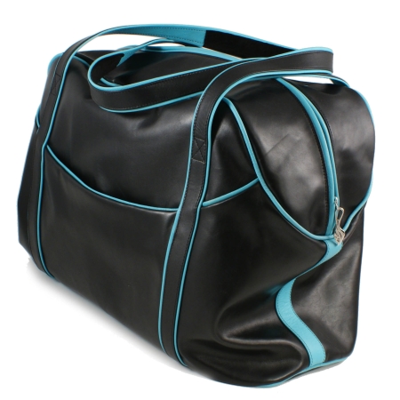 LARGE LAZY WEEKENDER<br>black & turquoise