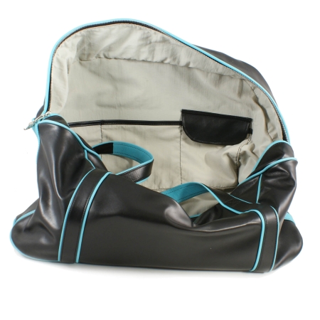 LARGE LAZY WEEKENDER<br>black & turquoise