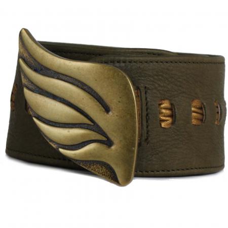 CURVE PERFECT RIBBON BELT<br>olive & gold