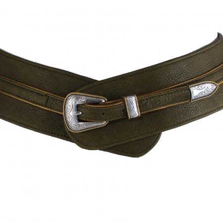 CURVE PERFECT RIBBON BELT<br>olive & gold