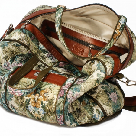 FELICITY WEEKENDER <br> textile olive & cognac