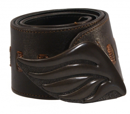 CURVE PERFECT RIBBON BELT <br> darkbrown & metallic brown