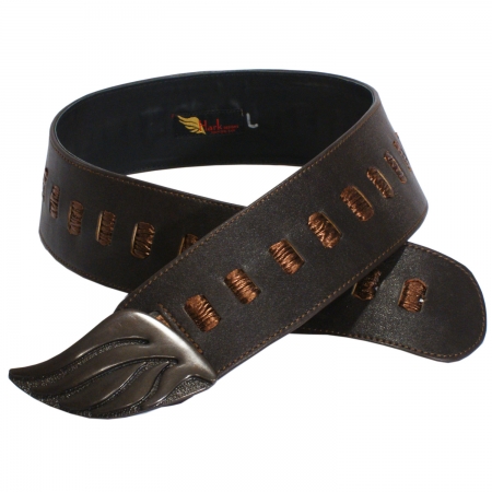 CURVE PERFECT RIBBON BELT <br> darkbrown & metallic brown