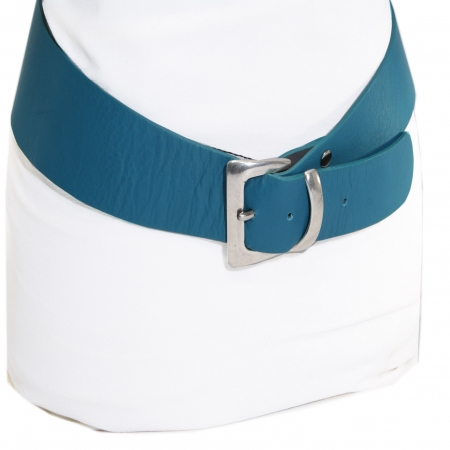 CURVED REVERSABLE BELT <br> celeste blue & grey