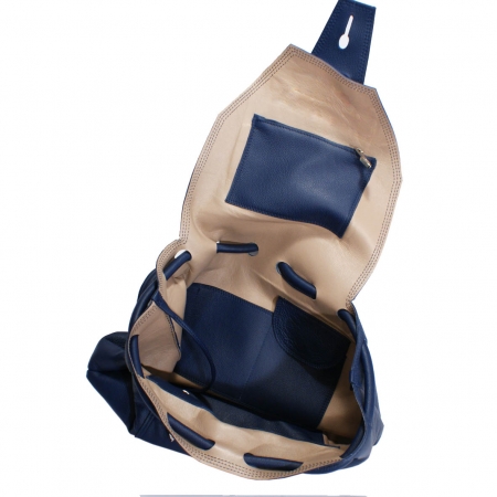 KIT SAC<br> navy blue & taupe