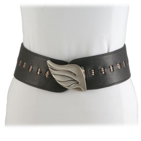 CURVE PERFECT RIBBON BELT <br /> black & pewter