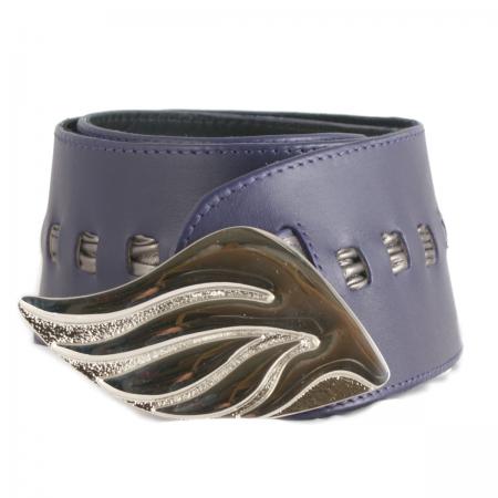 CURVE PERFECT RIBBON BELT<br /> purple & pewter