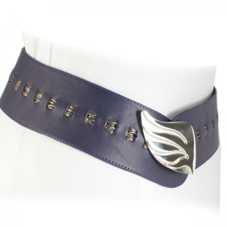 CURVE PERFECT RIBBON BELT<br /> purple & pewter